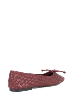 Dune London Red Heat Woven Ballerina Shoes