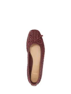 Dune London Red Heat Woven Ballerina Shoes