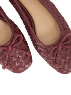 Dune London Red Heat Woven Ballerina Shoes