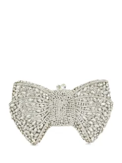 Dune London Silver Enchant Diamante Bow Bag