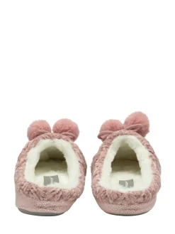 Dunlop Baby Pink Ladies Knitted Closed Toe Mule Slippers