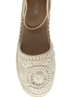 Dunlop Cream Ankle Strap Flatform Shoes