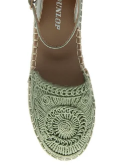 Dunlop Green Ankle Strap Flatform Shoes