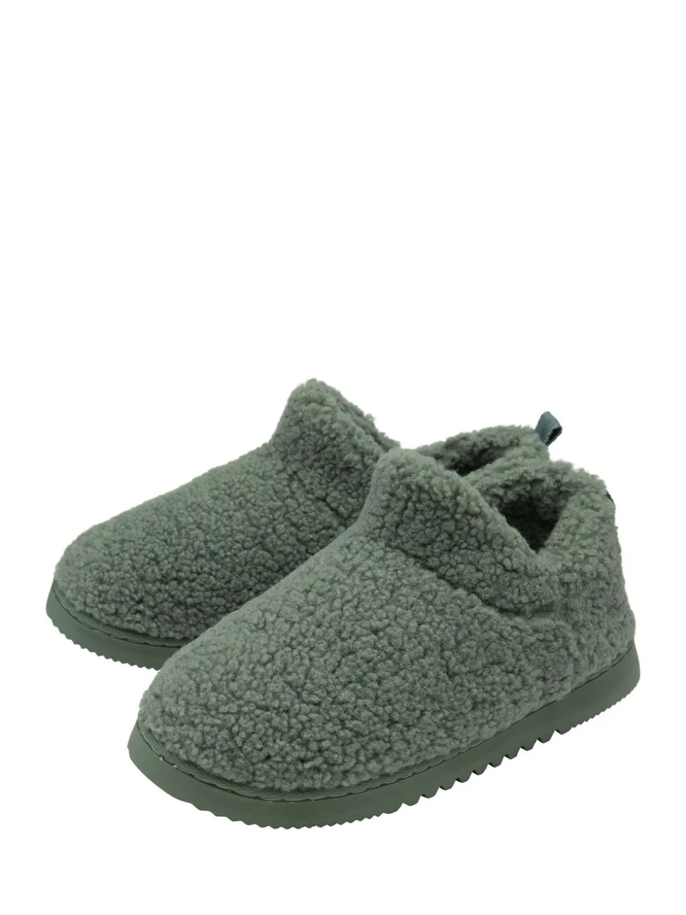 Dunlop Green Faux Fur Full Slippers