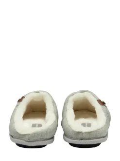 Dunlop Grey Ladies Closed Toe Quilted Mule Slippers