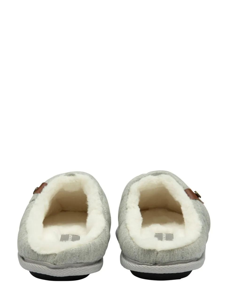 Dunlop Grey Ladies Closed Toe Quilted Mule Slippers