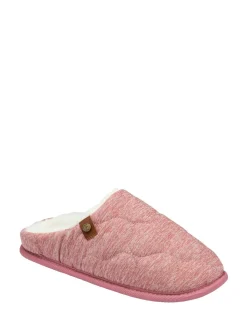Dunlop Pink Ladies Closed Toe Quilted Mule Slippers