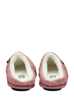 Dunlop Pink Ladies Closed Toe Quilted Mule Slippers
