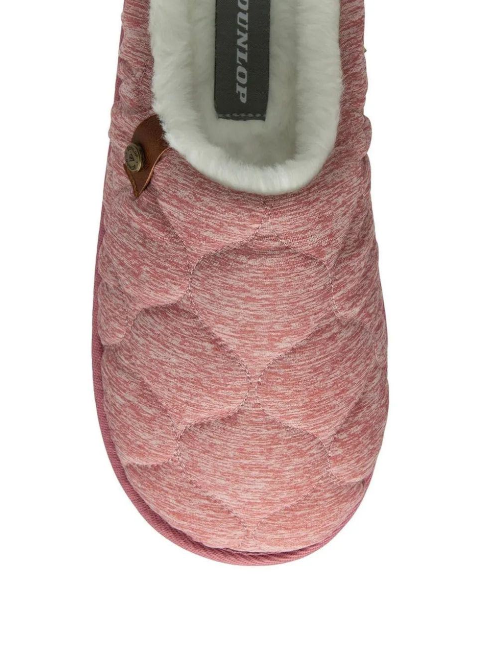 Dunlop Pink Ladies Closed Toe Quilted Mule Slippers