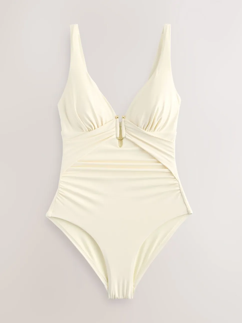 Ecru Cream Utrim Tummy Control Plunge Swimsuit