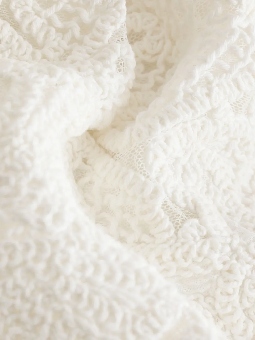 Ecru Crochet Tie Waist Shorts