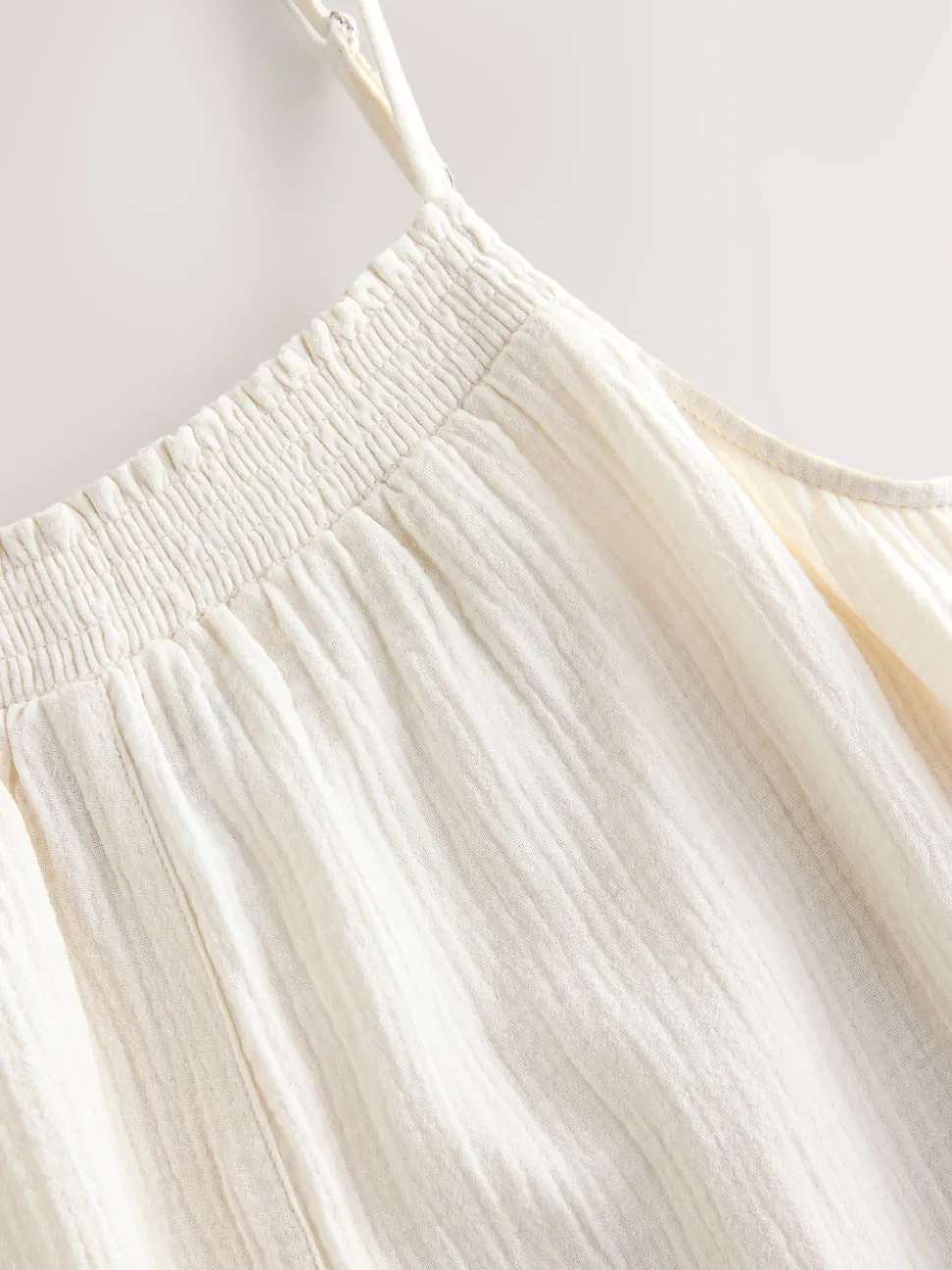 Ecru Double Cloth Playsuit