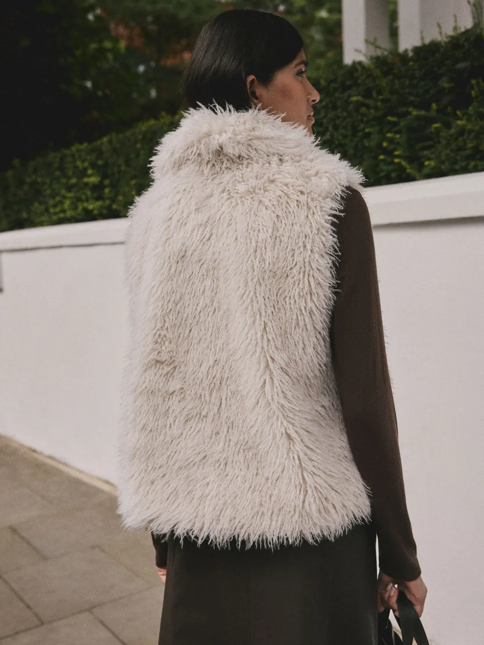 Ecru Faux Fur Gilet