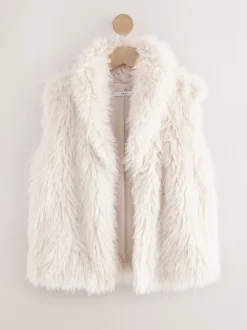 Ecru Faux Fur Gilet