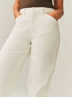Ecru Hourglass Wide Leg Barrel Denim Jeans