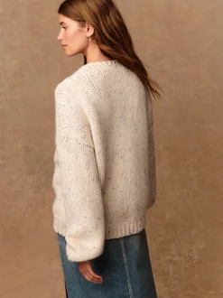 Ecru Neppy Soft Touch Chunky Knit Cardigan