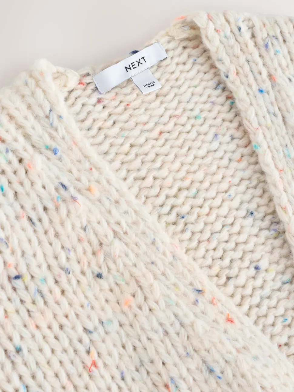Ecru Neppy Soft Touch Chunky Knit Cardigan