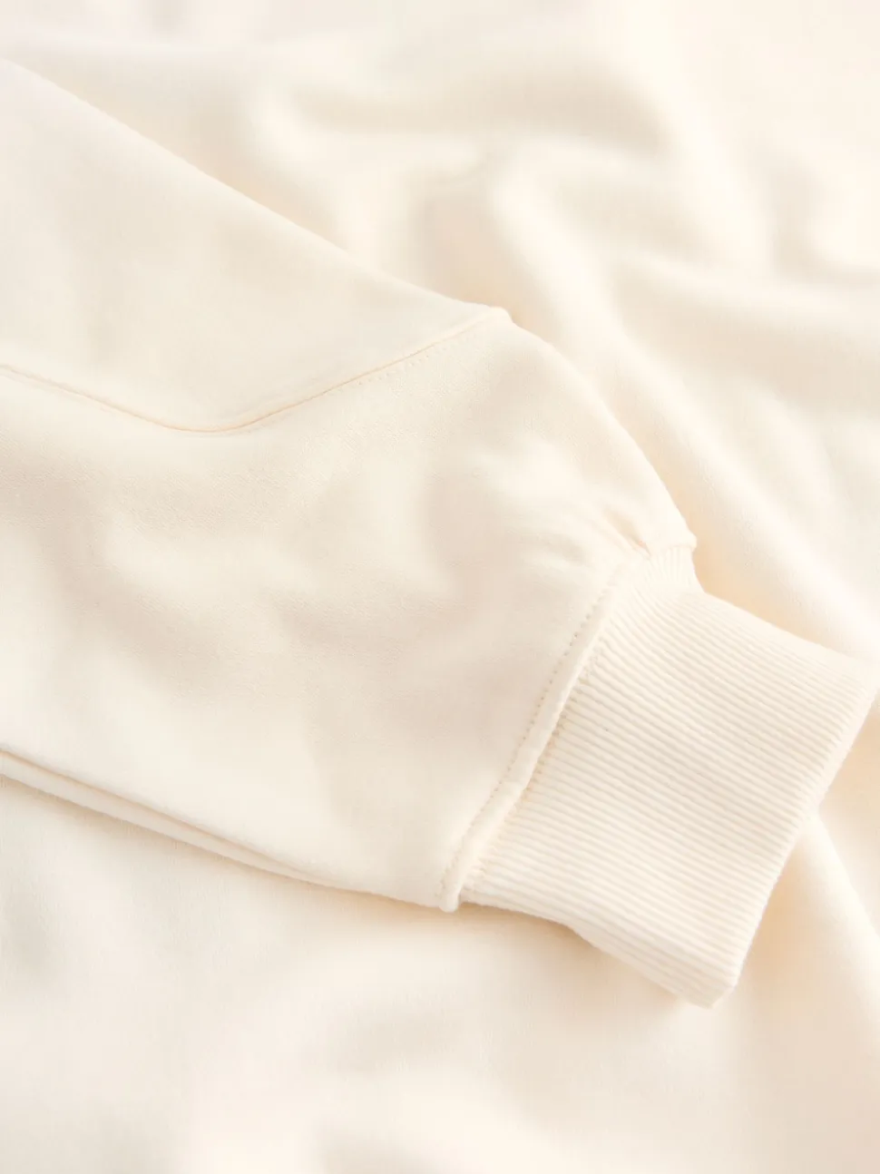 Ecru Off White Relaxed Fit Heavyweight Longline Crew Neck Sweatshirt