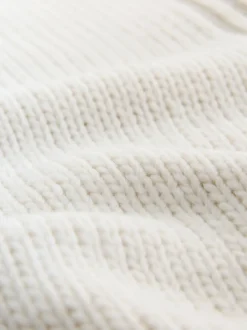 Ecru V-Neck Knitted Shirt Layer Look Jumper