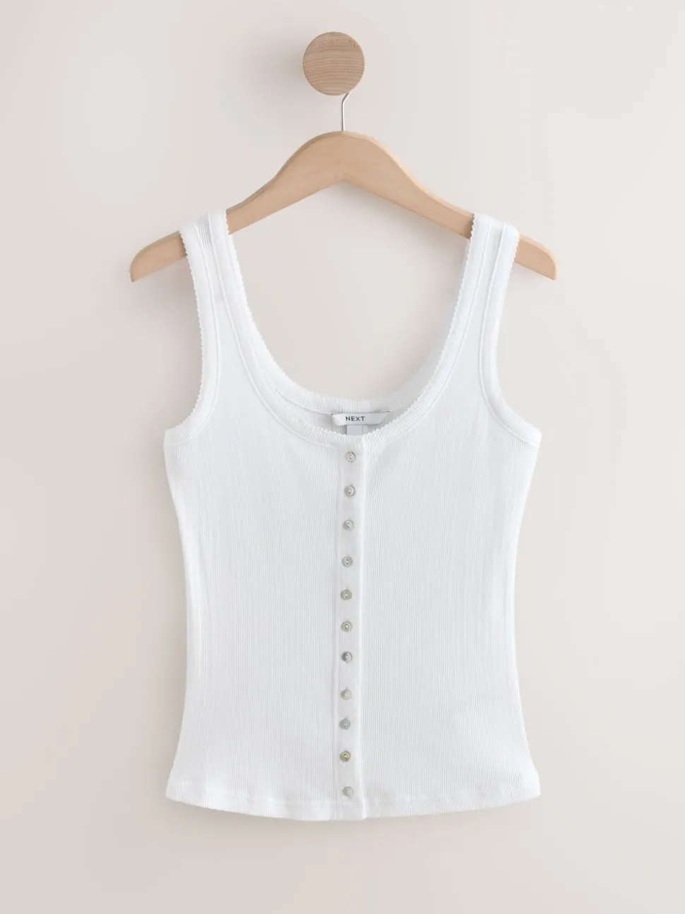 Ecru White Pointelle Cami Vest Top