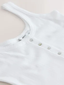 Ecru White Pointelle Cami Vest Top
