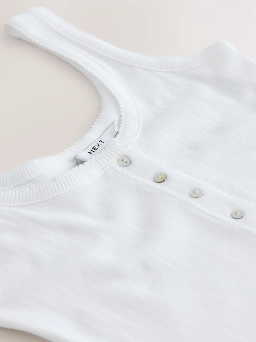 Ecru White Pointelle Cami Vest Top