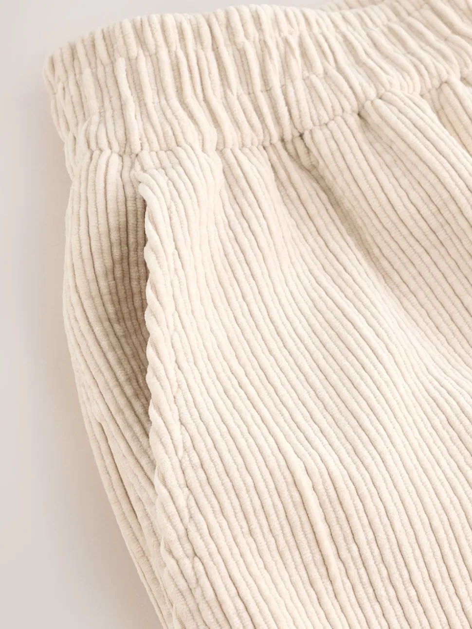 Ecru Wide Leg Soft Cord Trousers