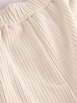 Ecru Wide Leg Soft Cord Trousers