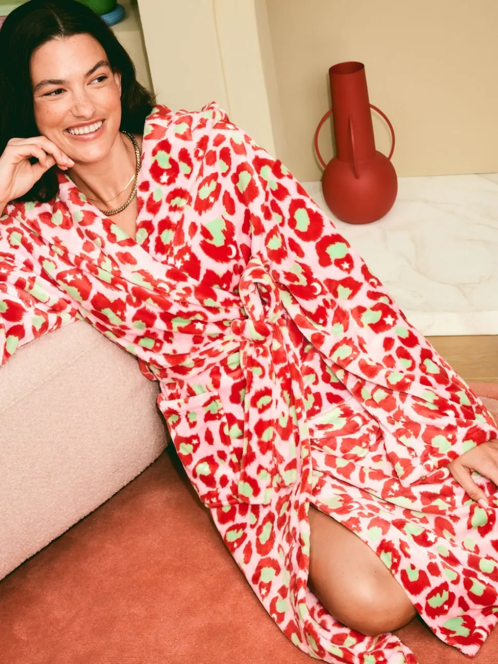 Eleanor Bowmer Leopard Print Fleece Robe