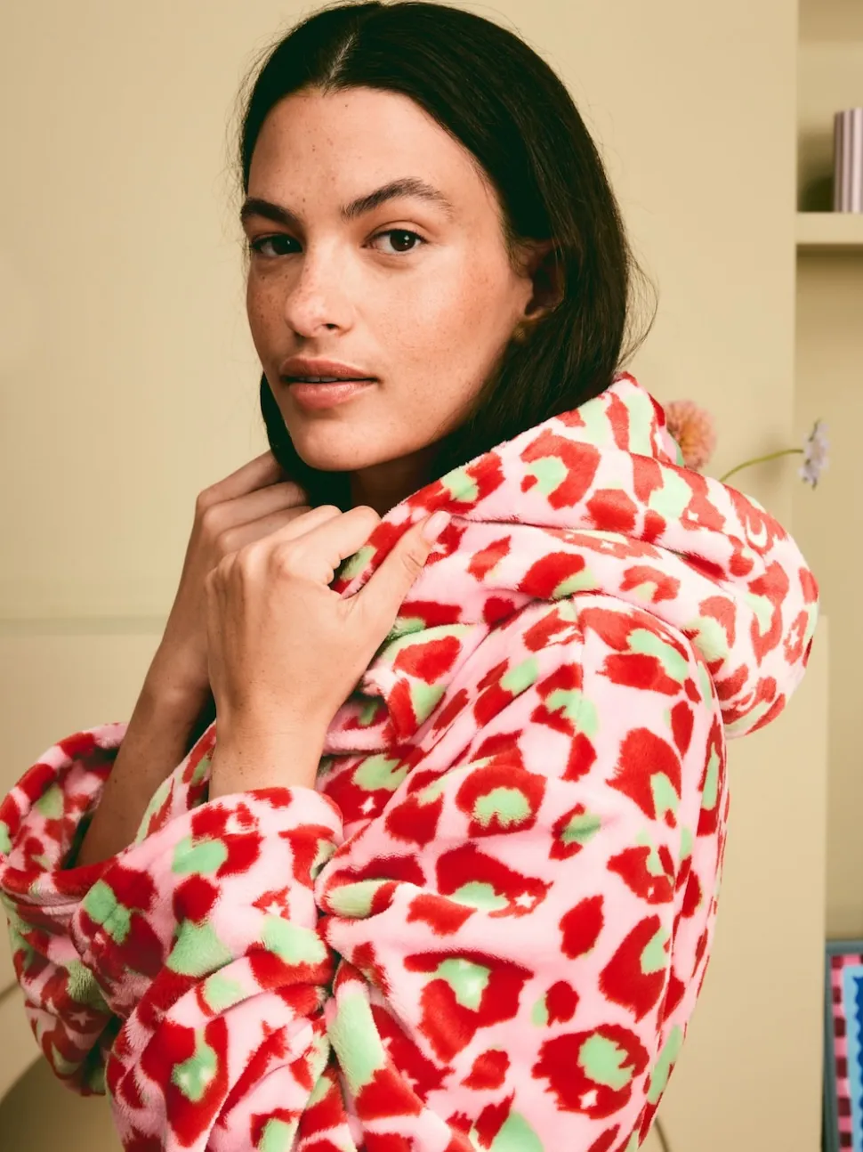 Eleanor Bowmer Leopard Print Fleece Robe