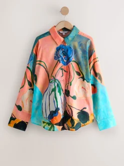 Elizabeth Power Artist Print Relaxed Long Sleeve Cotton Lightweight Shirt