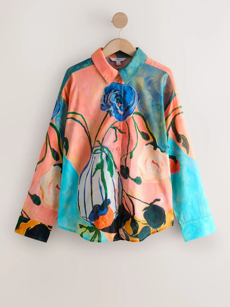 Elizabeth Power Artist Print Relaxed Long Sleeve Cotton Lightweight Shirt