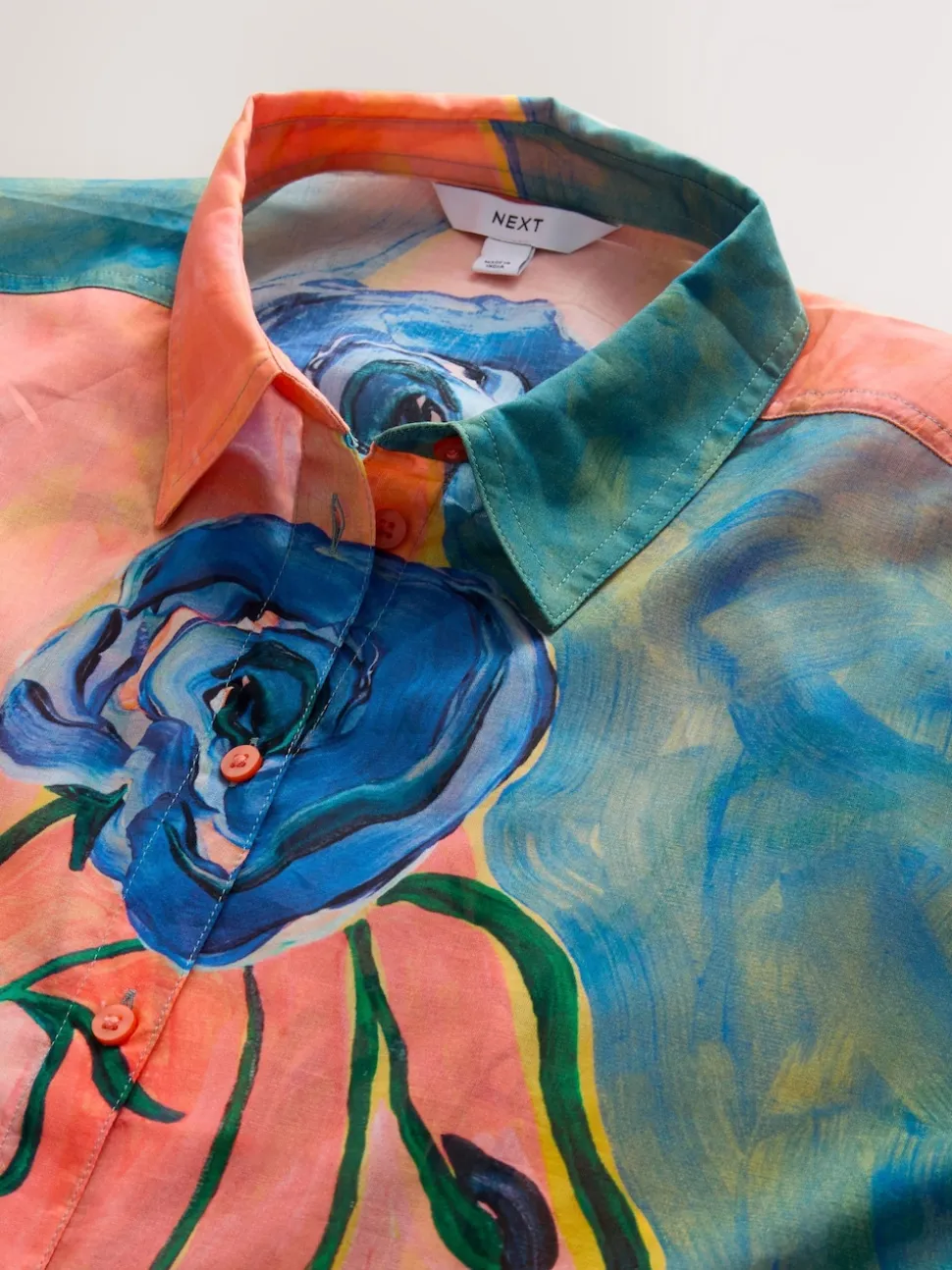 Elizabeth Power Artist Print Relaxed Long Sleeve Cotton Lightweight Shirt