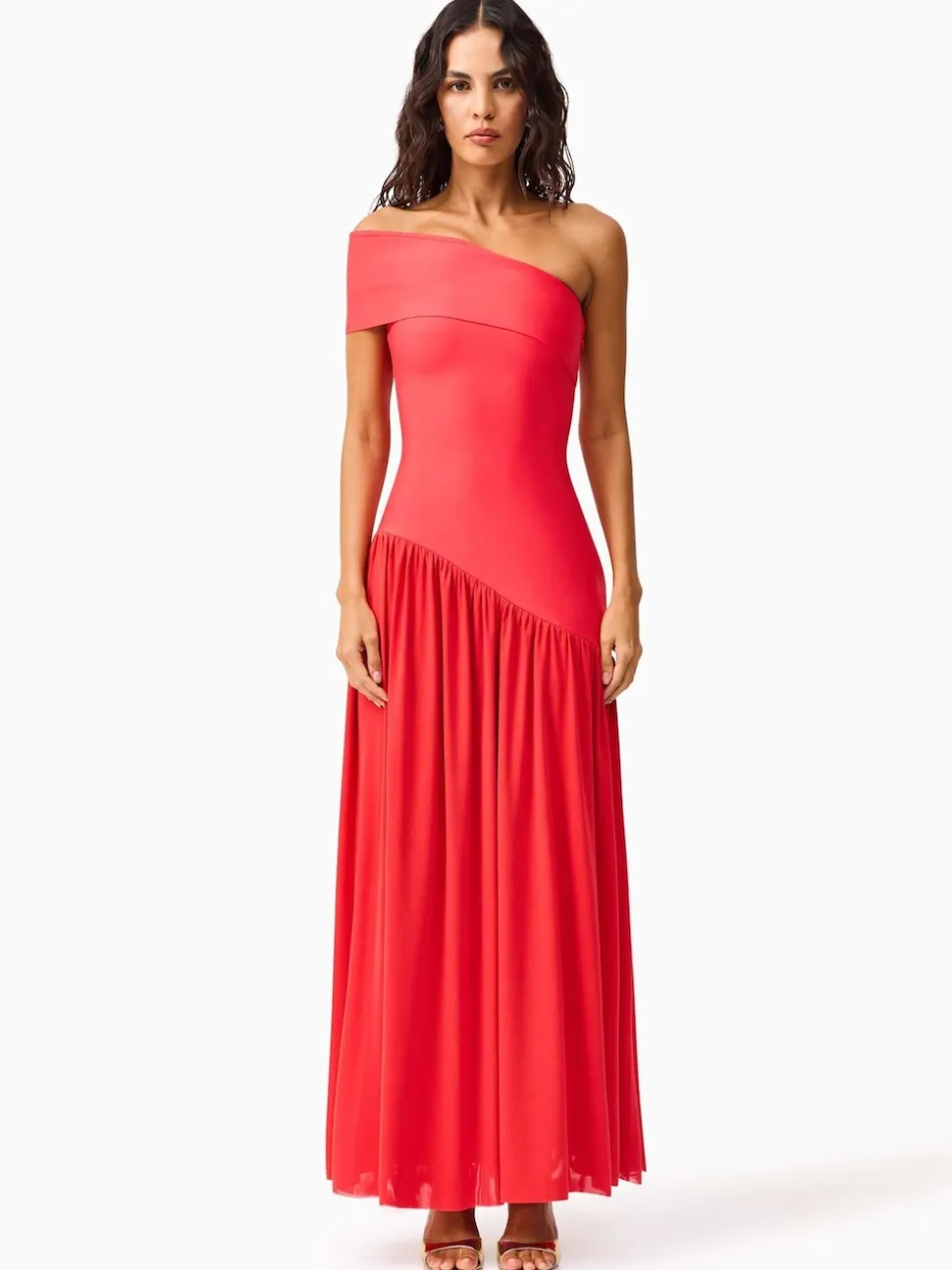 Elliatt Orange Jesselle Asymmetrical Bandage Dress