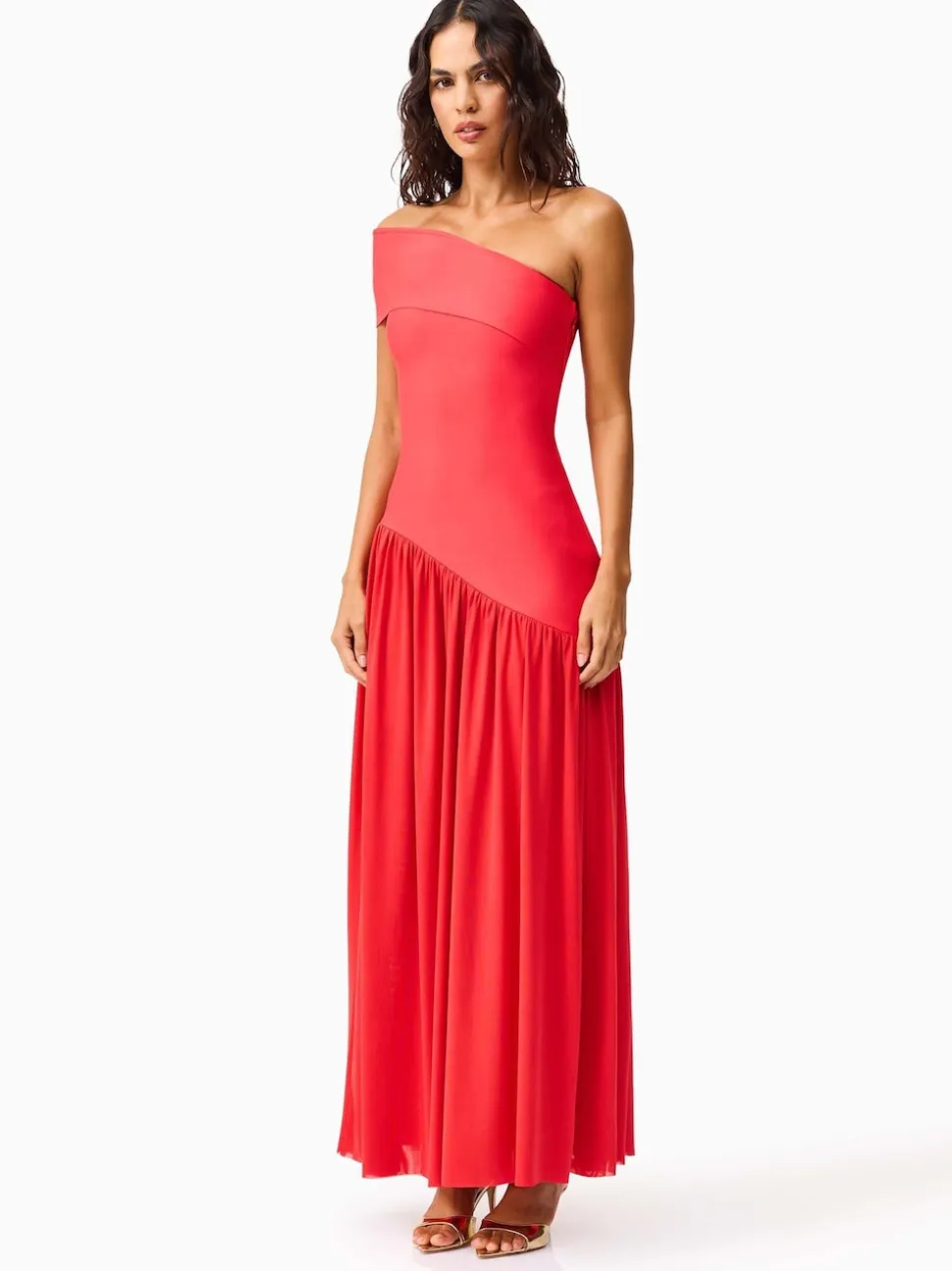 Elliatt Orange Jesselle Asymmetrical Bandage Dress