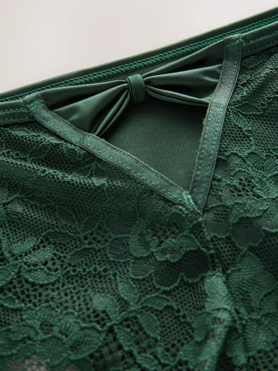 Emerald Green Lace Bow Back Knickers