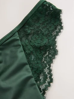 Emerald Green Lace Bow Back Knickers