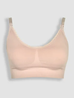 Emma-Jane Pink Lace Trim Seamless Maternity & Nursing Bra