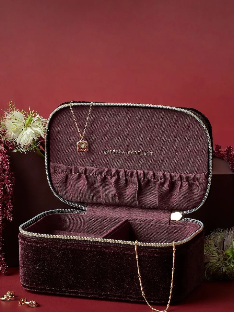Estella Bartlett Red Mini Quilted Jewellery Box