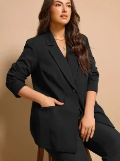 Evans Black Edge To Edge Blazer