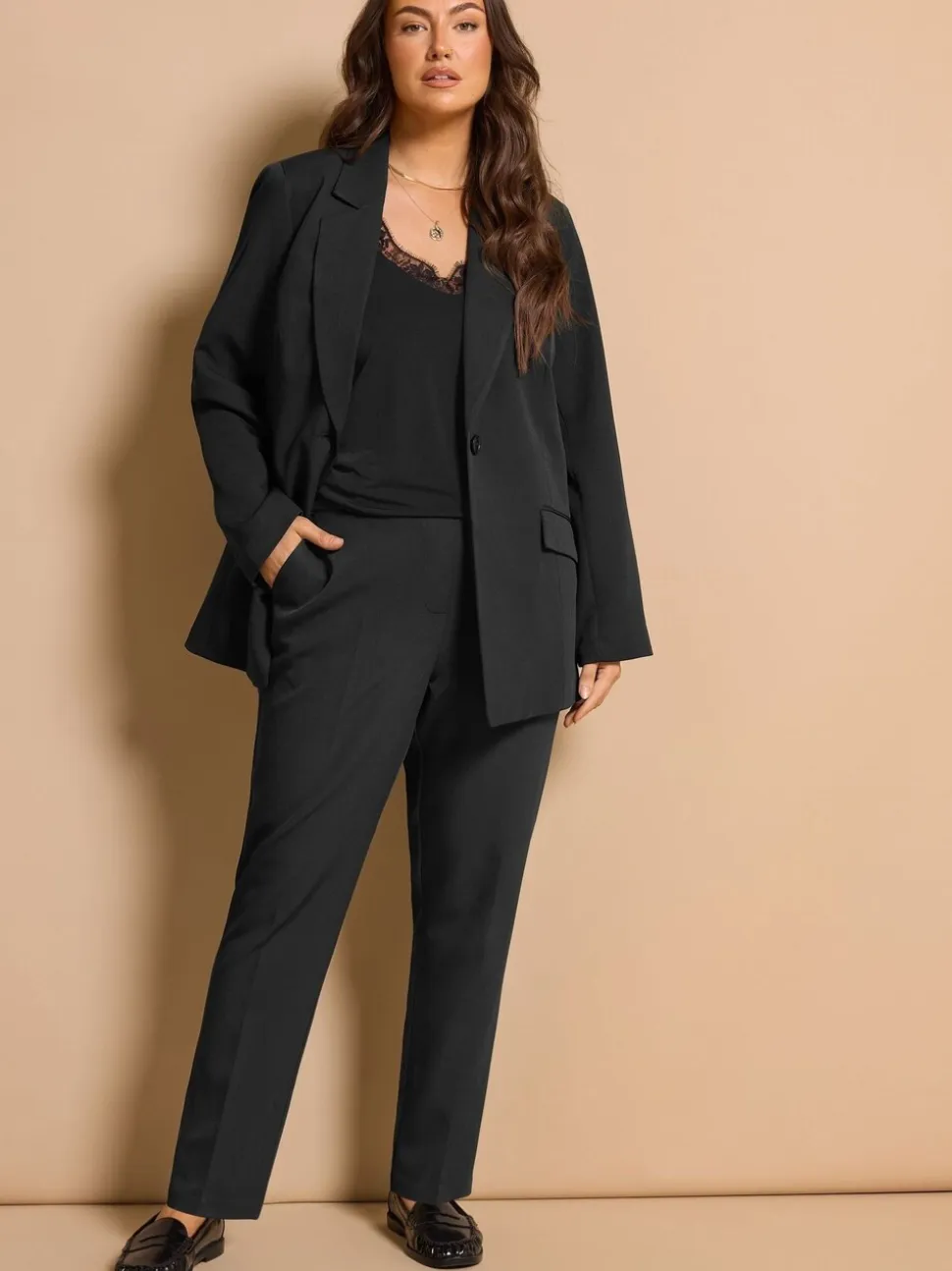 Evans Black Edge To Edge Blazer