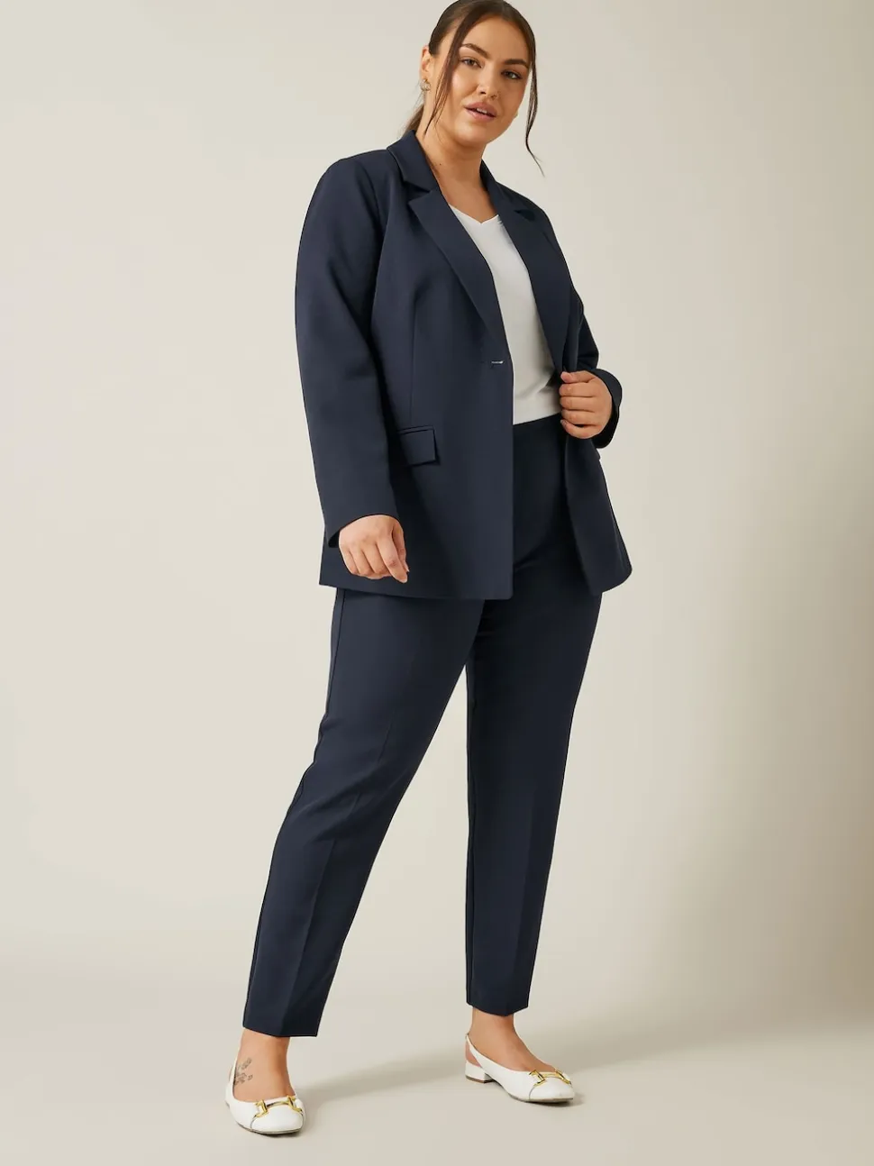 Evans Blue Edge To Edge Blazer