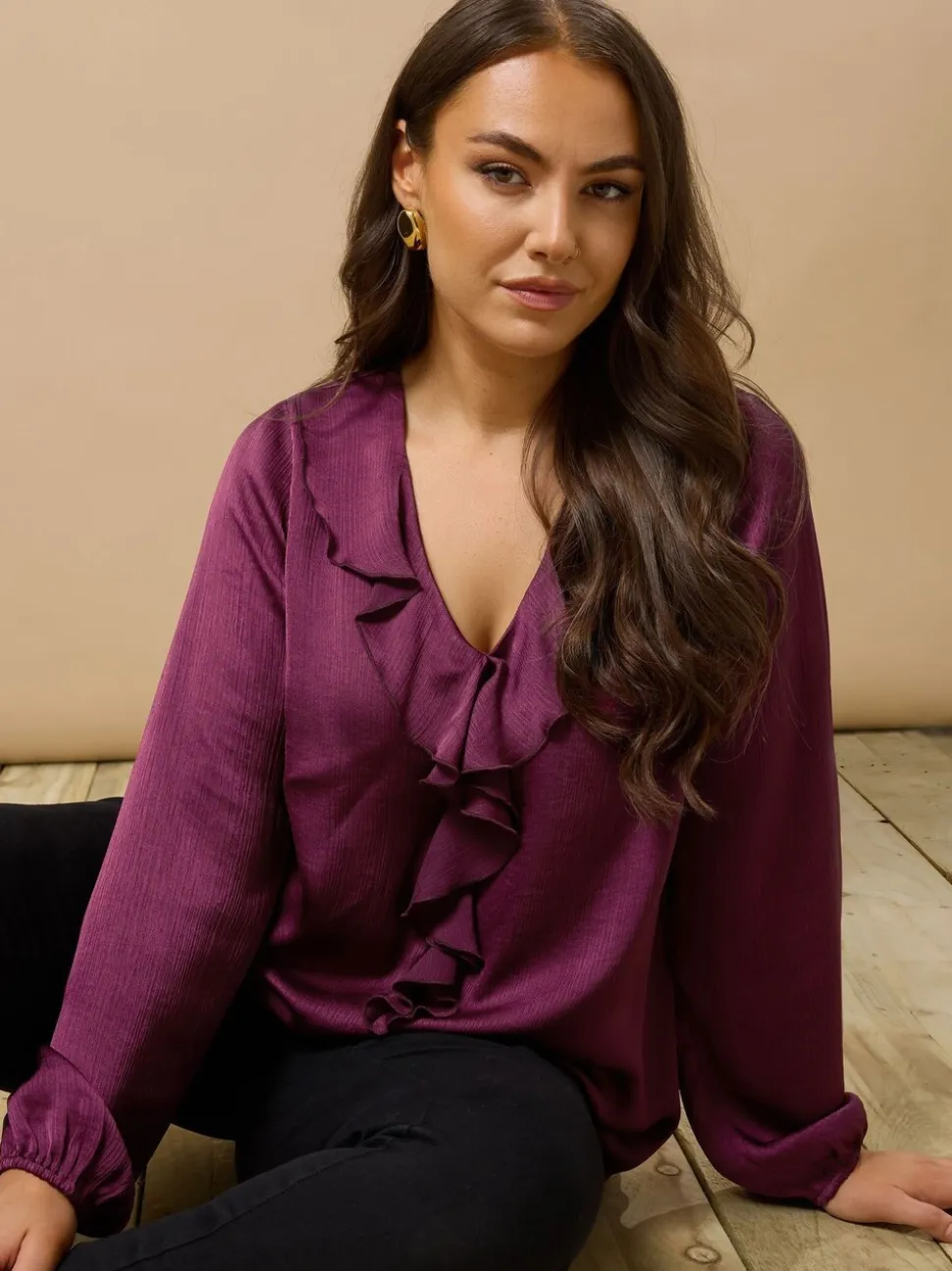 Evans Purple Frill Top