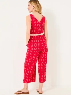 FatFace Aeran Red Jacquard Jumpsuit