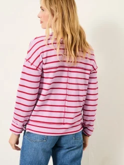 FatFace Airlie Lilac Purple Breton Stripe Crew Sweat