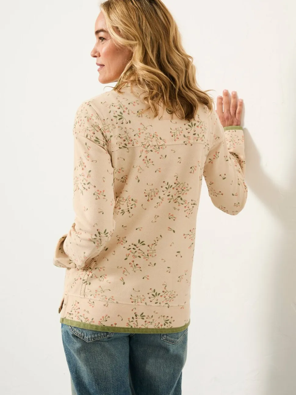 FatFace Airlie Multi Cherry Print Half Neck Sweat