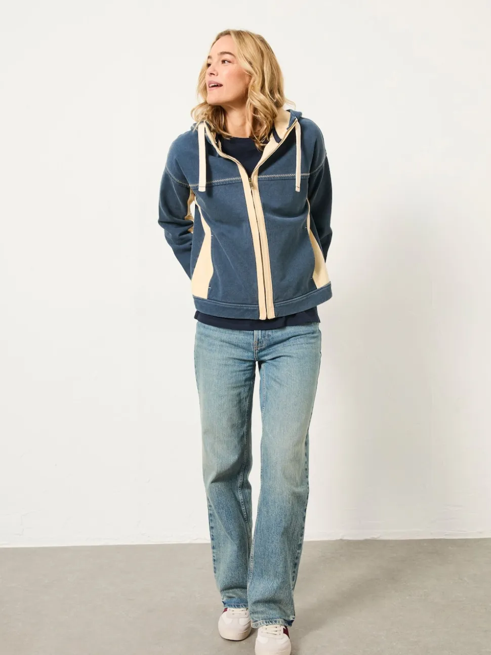 FatFace Airlie Navy Zip Through Hoodie