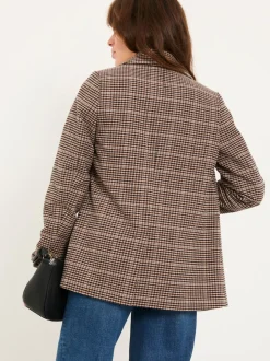 FatFace Alba Brown Check Blazer