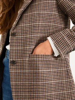 FatFace Alba Brown Check Blazer