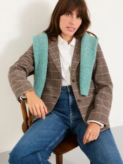 FatFace Alba Brown Check Blazer